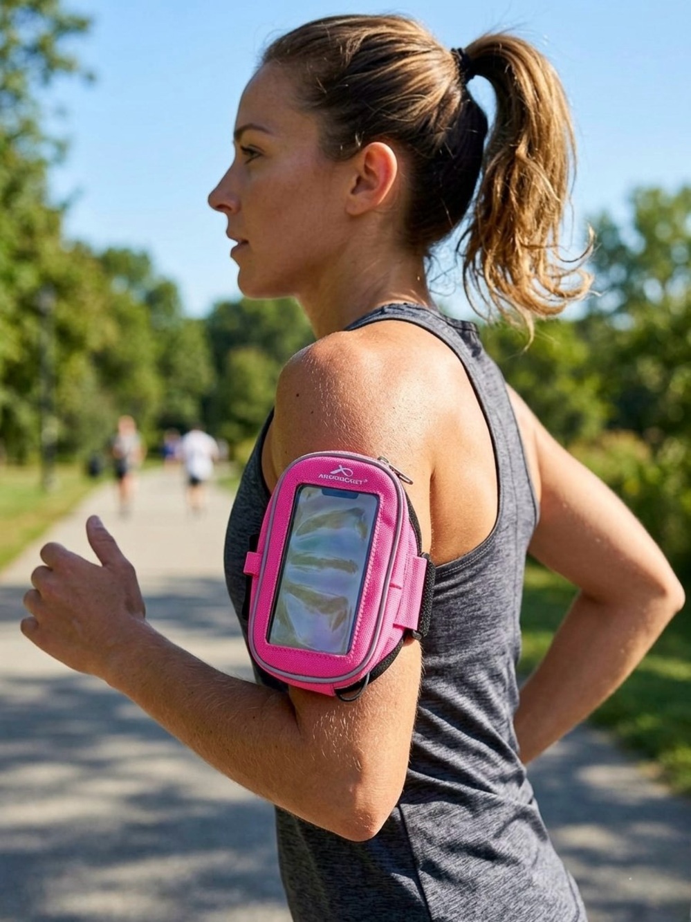 Armpocket Eco-Friendly Pink Running Armband Phone Holder Workout Pouch 5.5”x3.5”